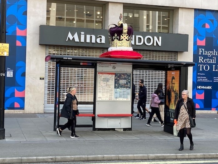 Crown at London Bus Stop