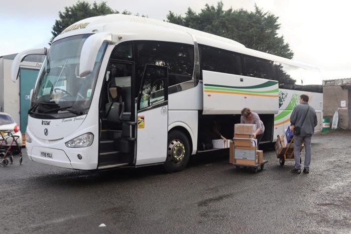 Coach drivers Graham Chafer and Roy Mooney have been transporting supplies to Ukraine